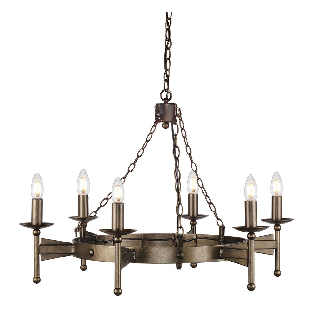 Pendelleuchte Cromwell (bronzefarben) 6x - Elstead Lighting