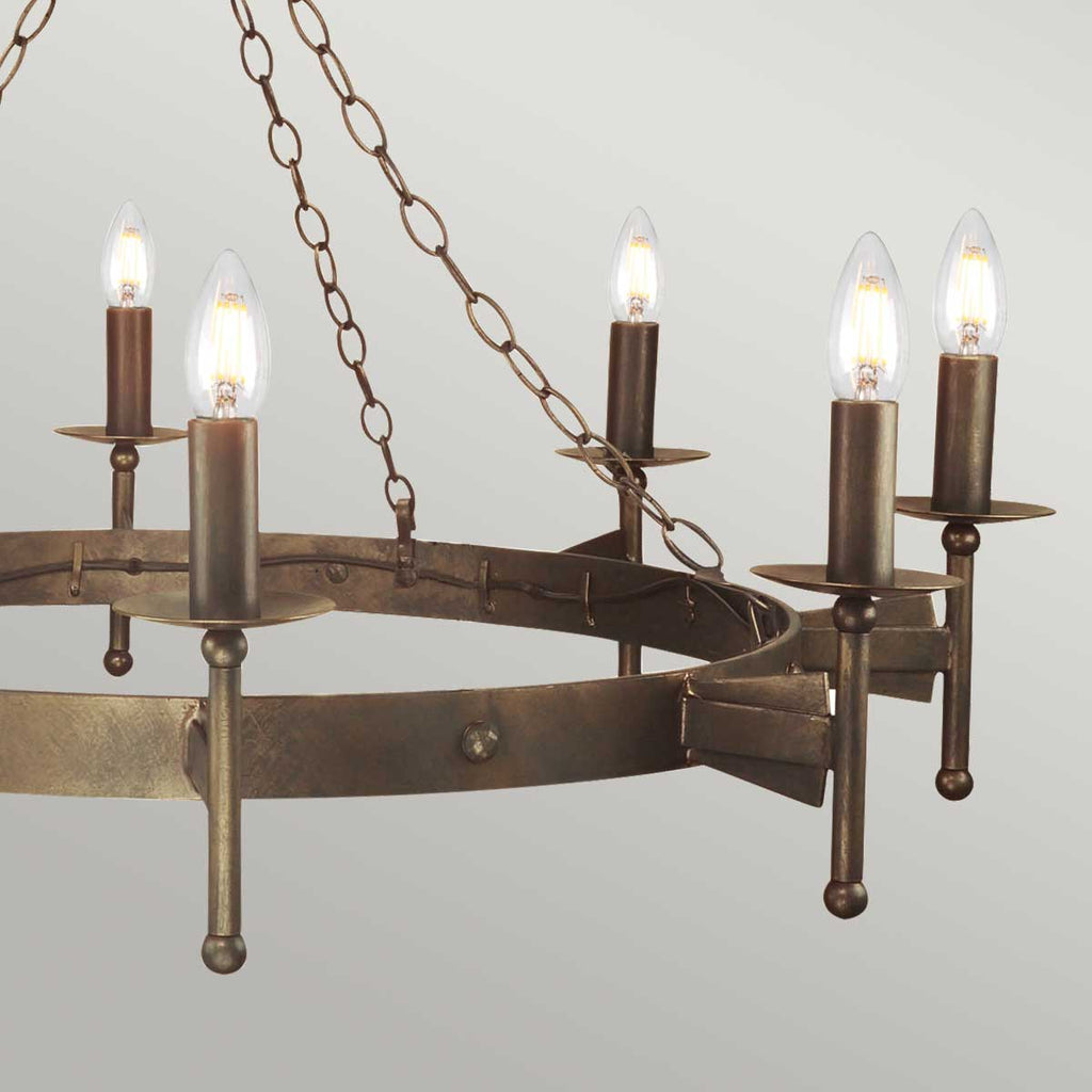 Pendelleuchte Cromwell (bronzefarben) 8x - Elstead Lighting