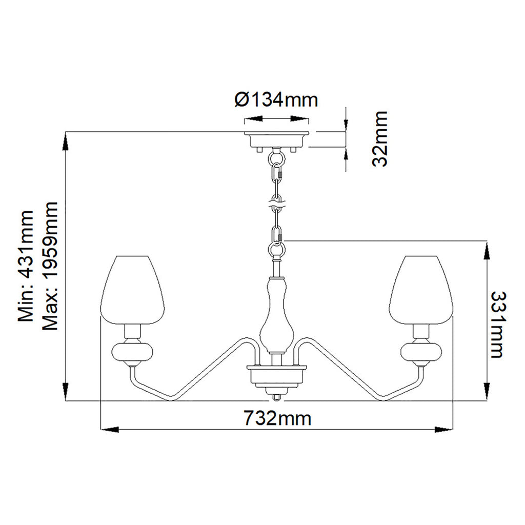 Pendelleuchte Armand (schwarz) 3x - Elstead Lighting