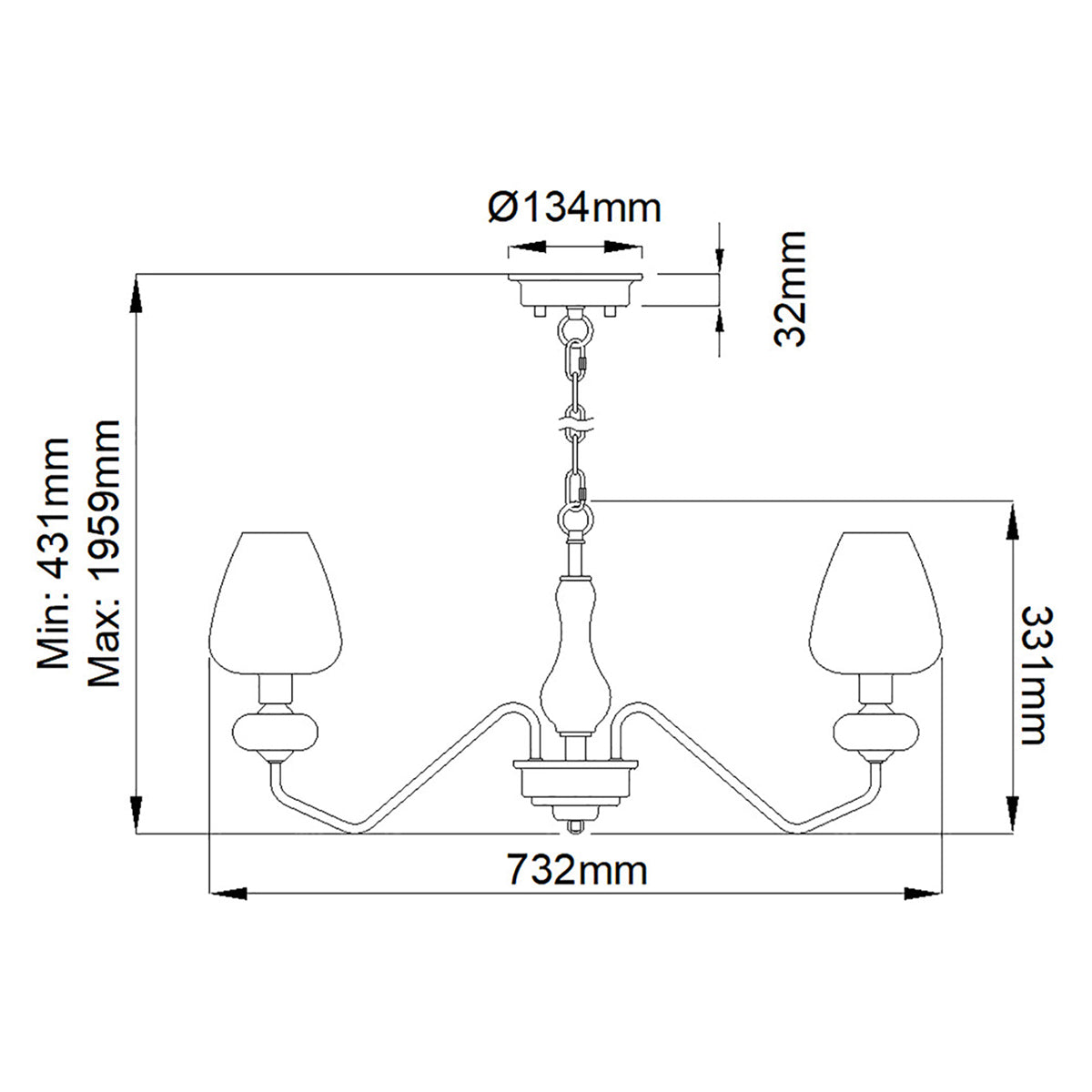 Pendelleuchte Armand (schwarz) 3x - Elstead Lighting