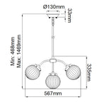 Pendelleuchte Cosmos (messingfarben) 5x - Elstead Lighting