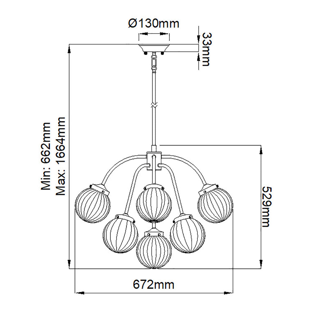 Pendelleuchte Cosmos (messingfarben) 9x - Elstead Lighting