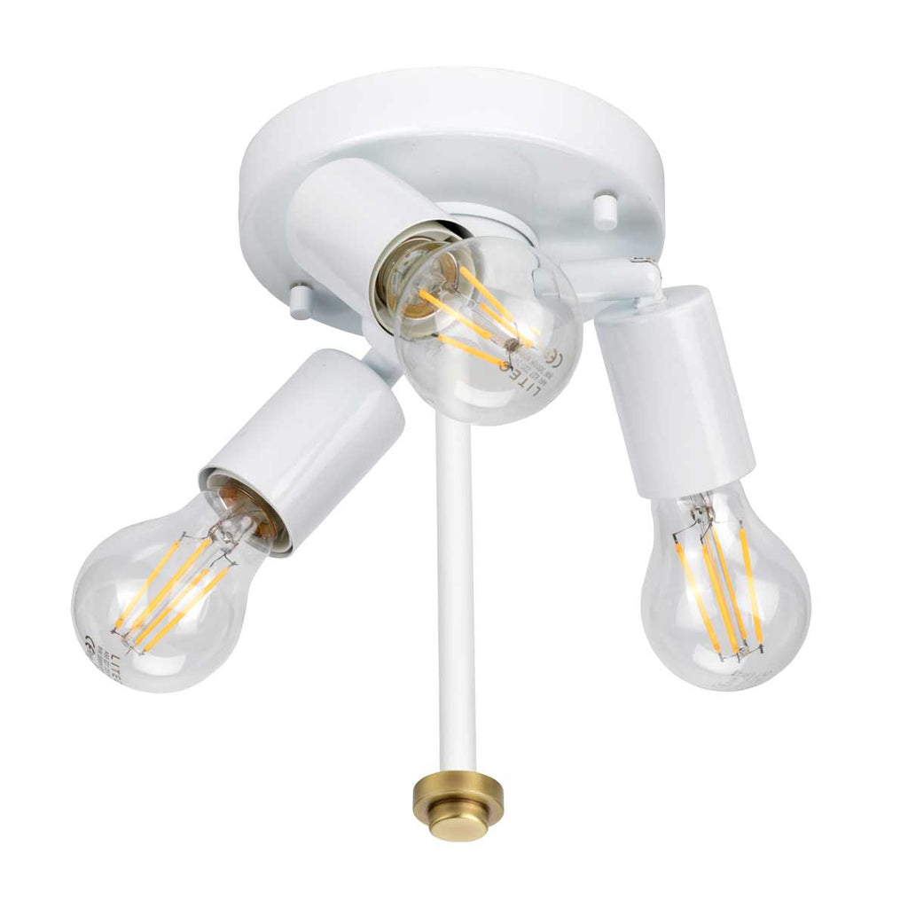Deckenleuchte Fletcher Flush (messingfarben) 3x - Elstead Lighting