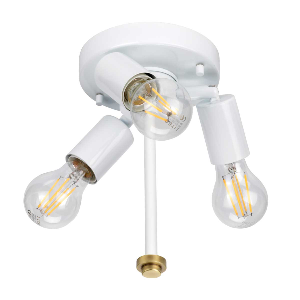 Deckenleuchte Fletcher Flush (messingfarben) 3x - Elstead Lighting