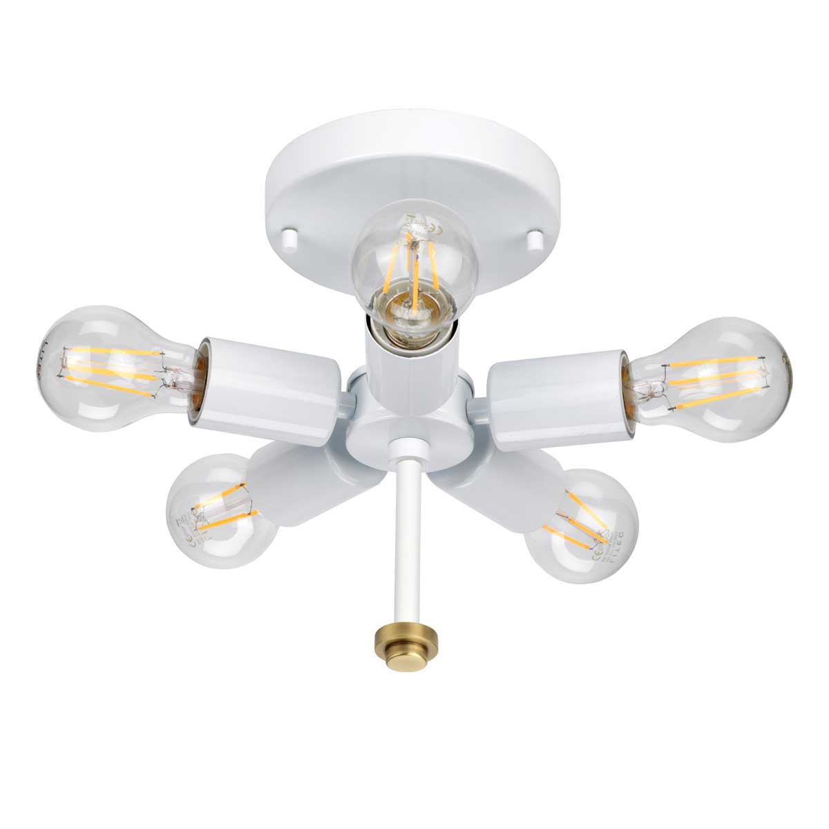 Deckenleuchte Fletcher Flush (messingfarben) 5x - Elstead Lighting