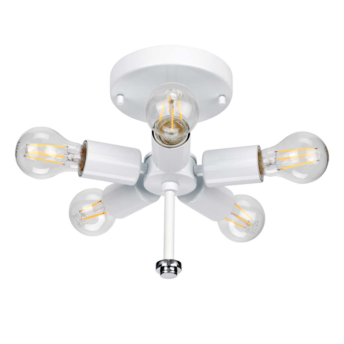 Deckenleuchte Fletcher Flush (verchromt) 5x - Elstead Lighting