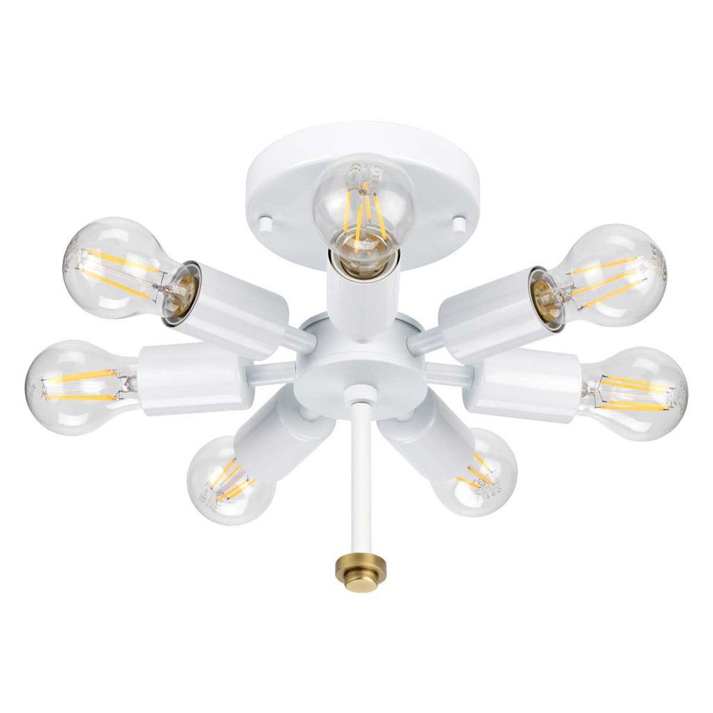 Deckenleuchte Fletcher Flush (messingfarben) 7x - Elstead Lighting