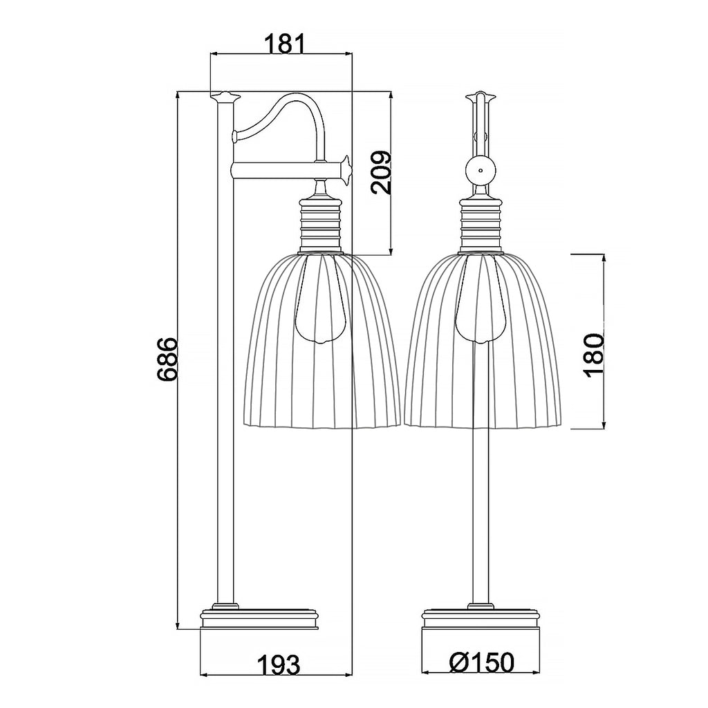 Tischleuchte Douille (goldfarben) 1x - Elstead Lighting