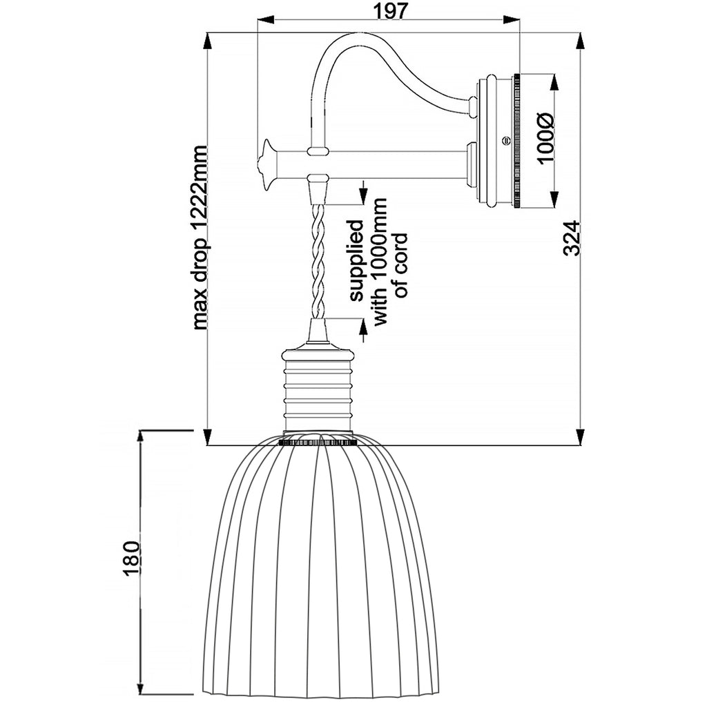 Wandleuchte Douille (Nickel) 1x - Elstead Lighting