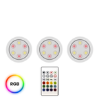 3x Möbel-Deko LED Leuchte (Akku & Selbstklebend, Fernbedienung) RGB+CCT - Milagro