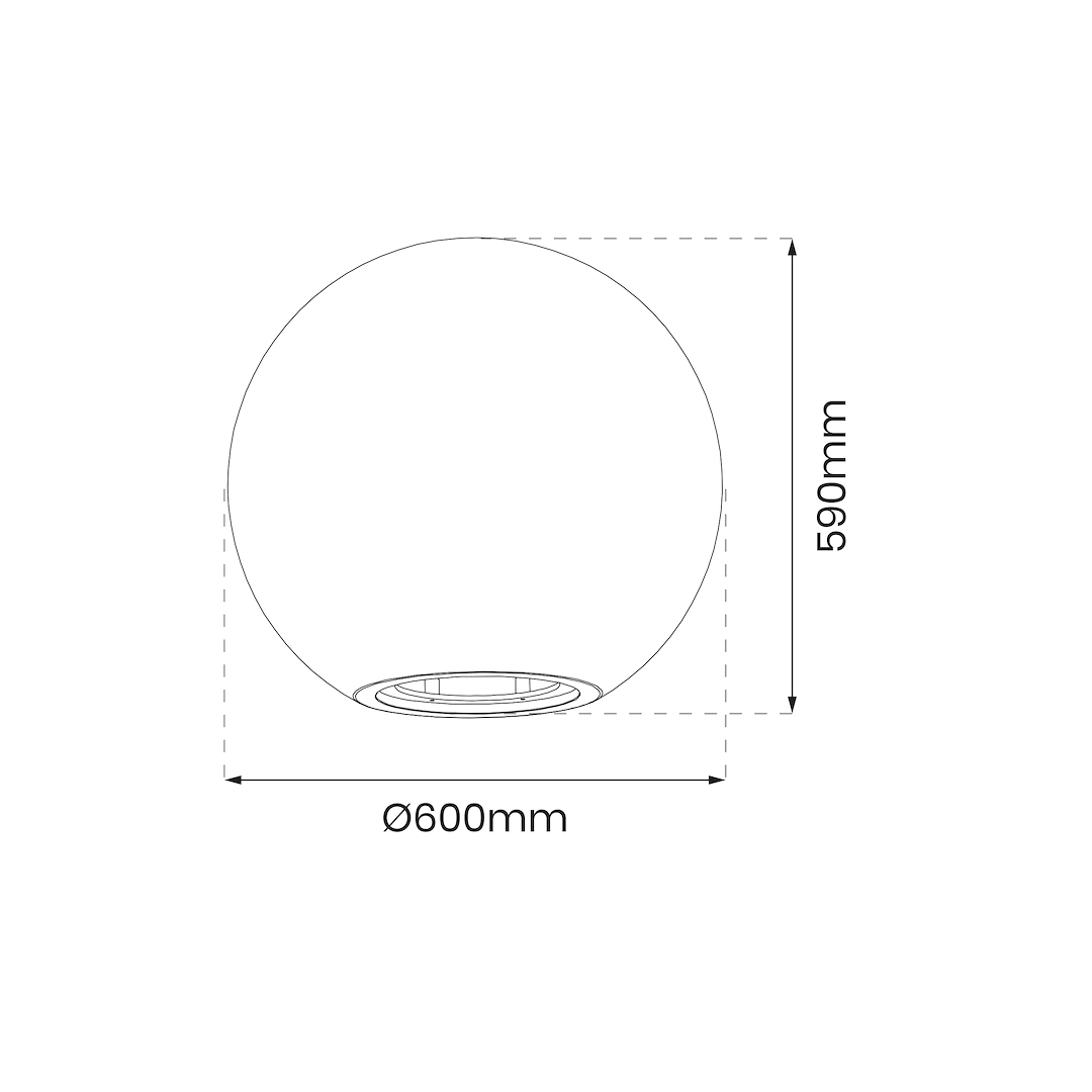 Gartenleuchte Deko Kugel 60cm (1x E27) – Milagro