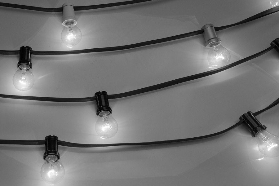 Außen-Girlande PRO 10m für 10x E27 Lampen (mit Haken) Schwarz, IP44 - Milagro