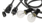 Außen-Girlande PRO 22m für 20x E27 Lampen (mit Stecker) Schwarz, IP44 - Milagro