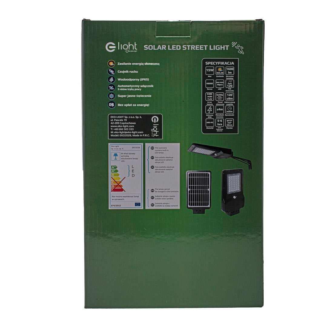 Solarleuchte Wandleuchte STREET (15W) Neutralweiß 1650lm - Milagro