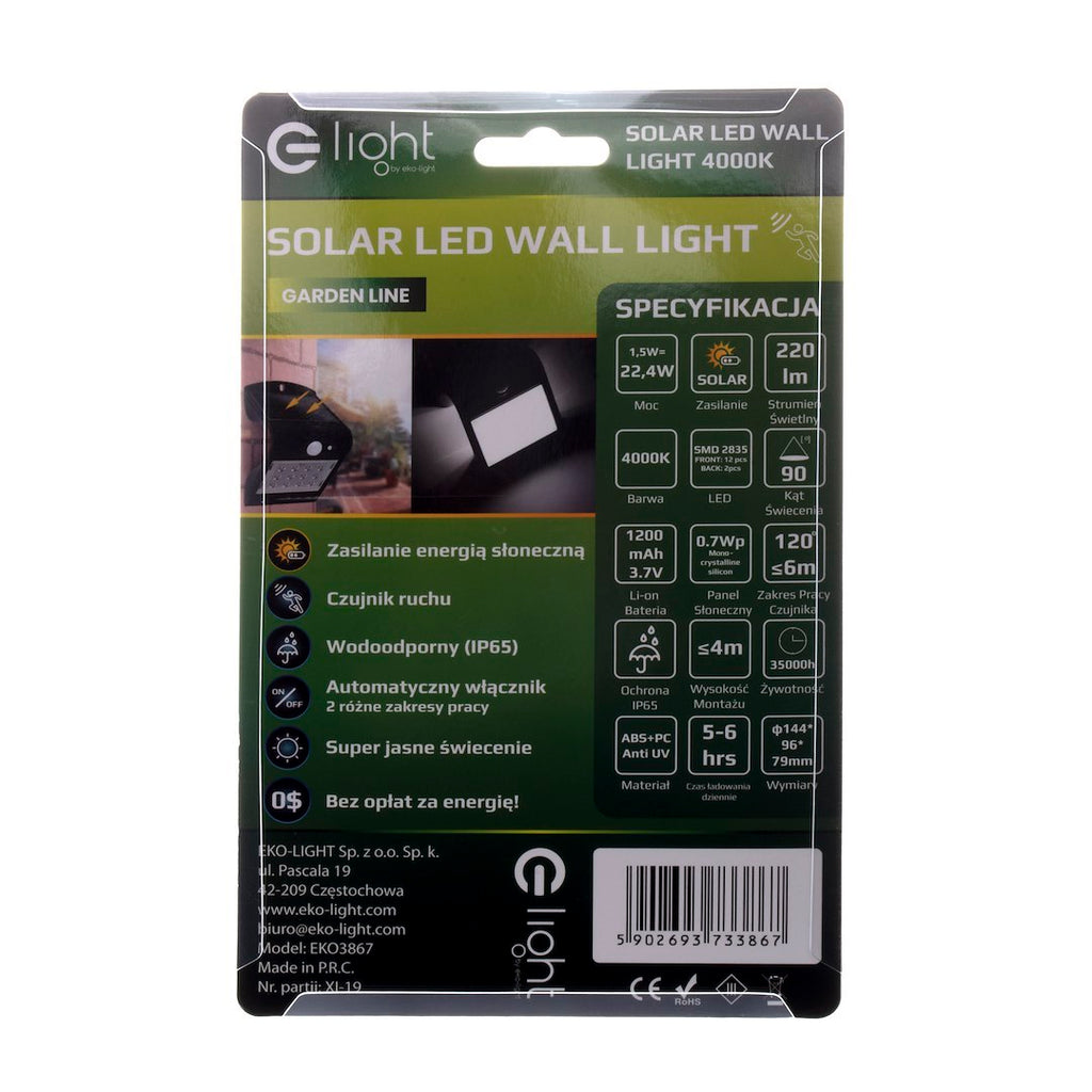 Solar-Wandleuchte BUTTERFLY (1,5W) Schwarz - Milagro
