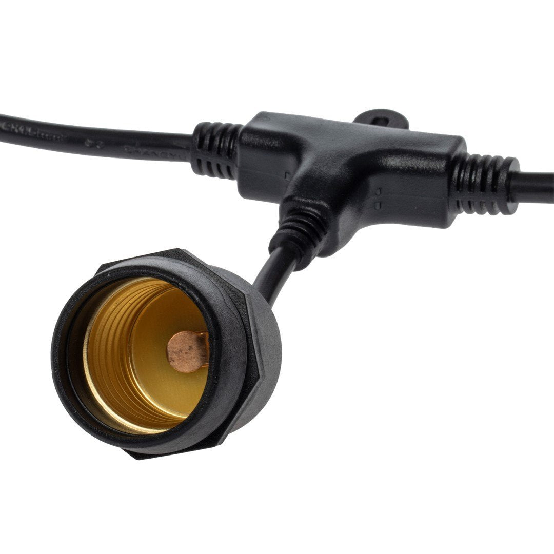 Außen-Girlande 10m für 10x E27 Lampen, Schwarz, IP44 - Milagro