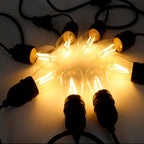 Außen-Girlande 10m für 10x E27 Lampen, Schwarz, IP44 - Milagro