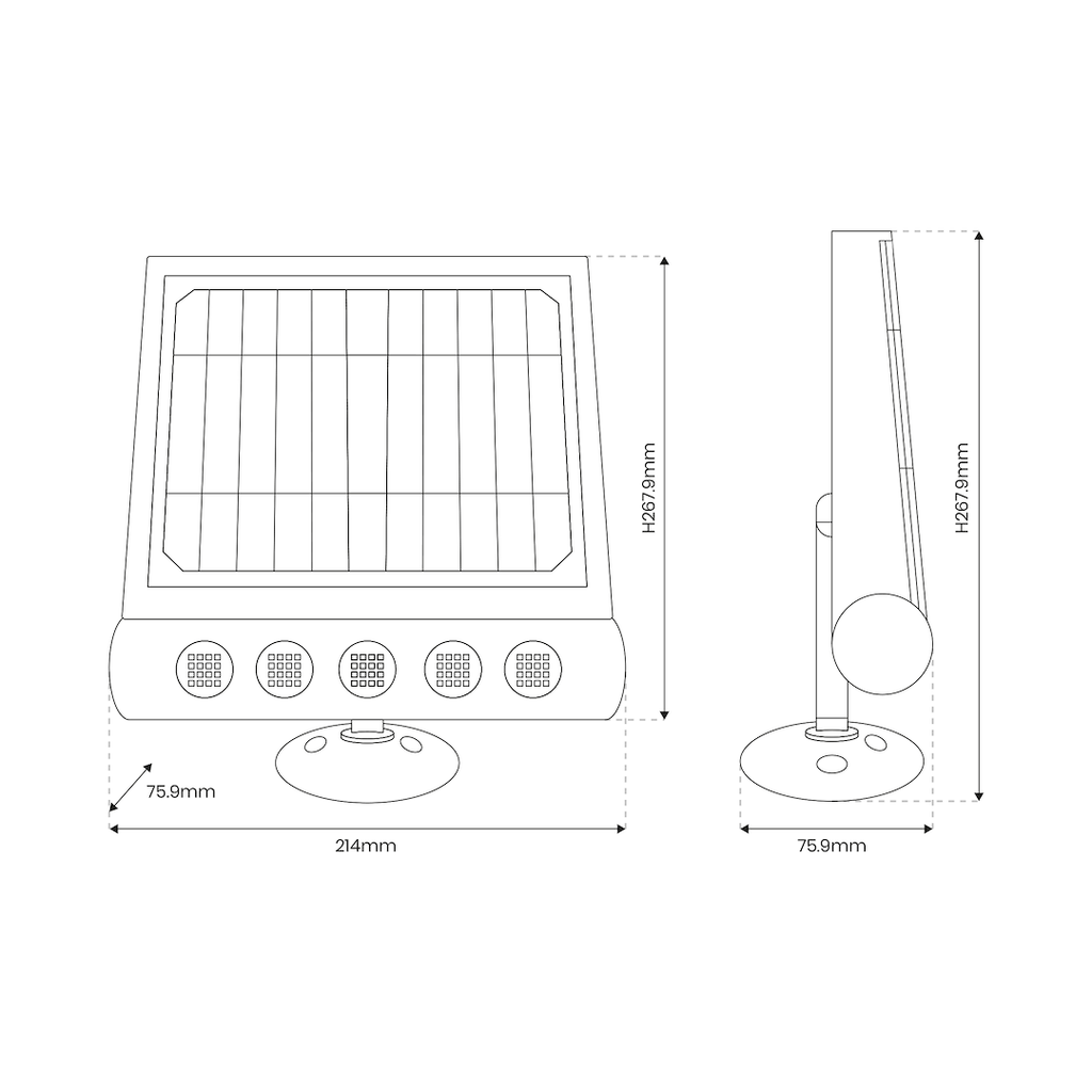 Solarleuchte Wandleuchte & Strahler TALENT (8W) Neutralweiß IP65 - Milagro