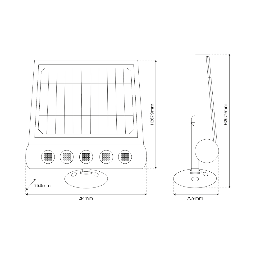 Solarleuchte Wandleuchte & Strahler TALENT (8W) Neutralweiß IP65 - Milagro