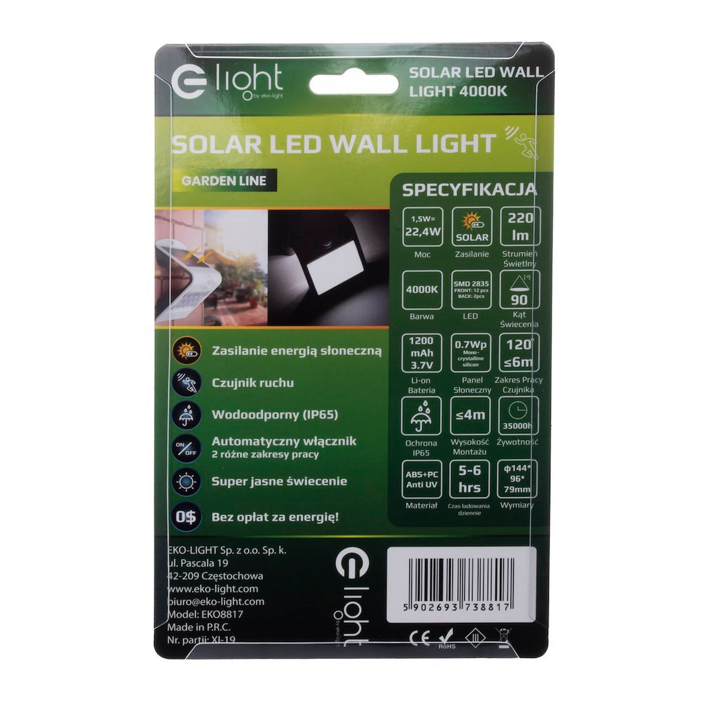 Solar-Wandleuchte BUTTERFLY (1,5W) Weiß - Milagro