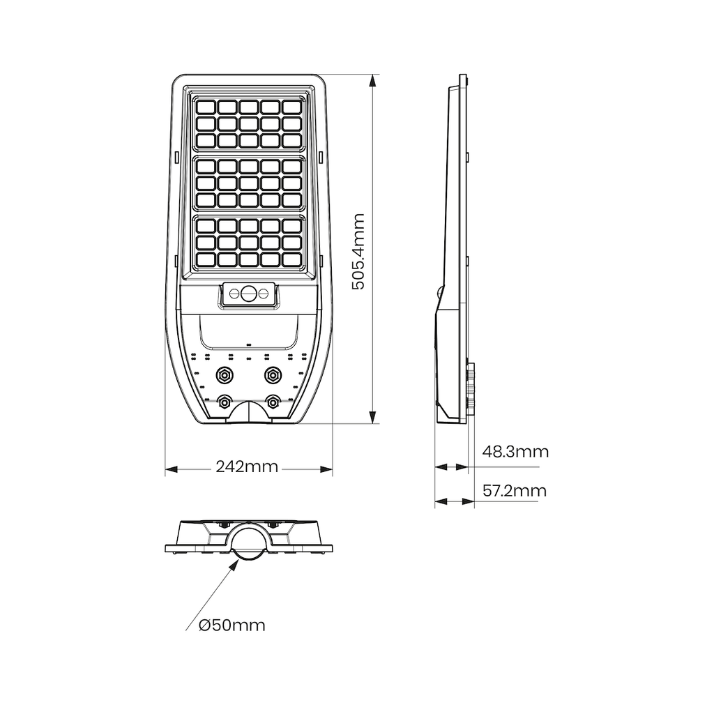Solarleuchte VIA 1200lm Kaltweiß mit Fernbedienung - Milagro