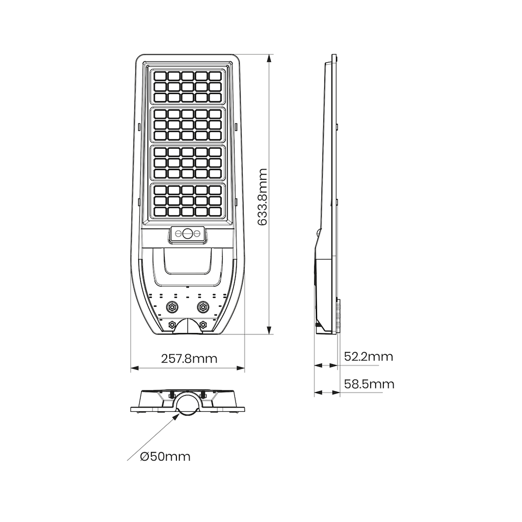 Solarleuchte VIA 1800lm Kaltweiß mit Fernbedienung - Milagro