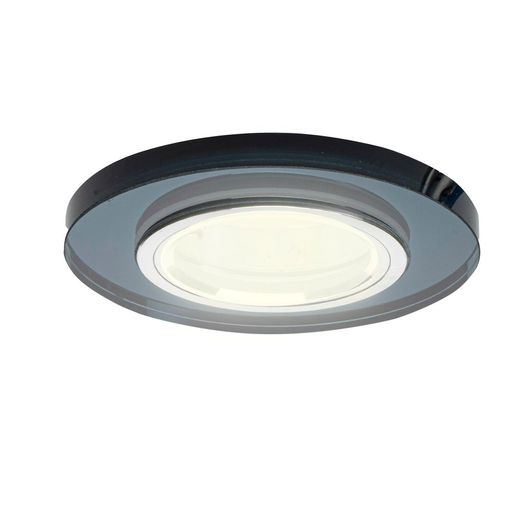 Deckeneinbau-Rahmen Rund GLAS (1x GU10) Schwarz - Milagro