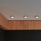 Deckeneinbau-Rahmen Rund GLAS (1x GU10) Schwarz - Milagro