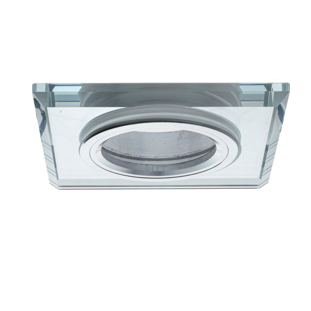 Deckeneinbau-Rahmen Eckig GLAS (1x GU10) Silber - Milagro