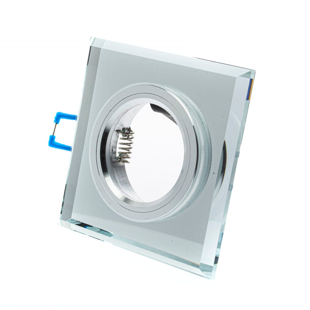 Deckeneinbau-Rahmen Eckig GLAS (1x GU10) Silber - Milagro