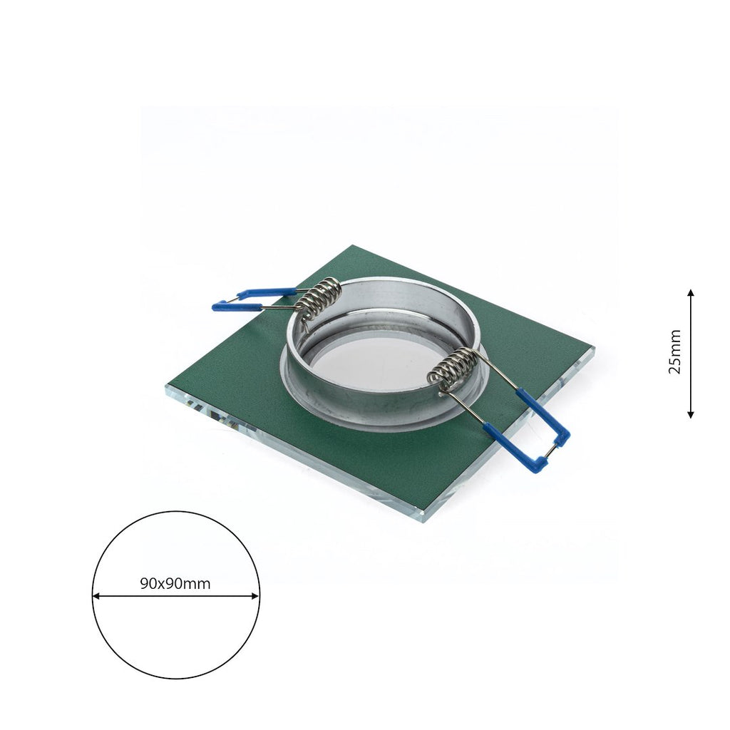Deckeneinbau-Rahmen Eckig GLAS (1x GU10) Silber - Milagro