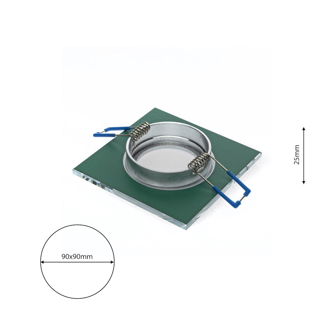 Deckeneinbau-Rahmen Eckig GLAS (1x GU10) Silber - Milagro