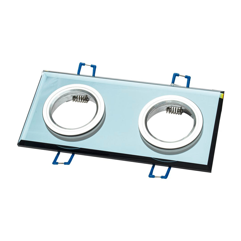 Deckeneinbau-Rahmen Eckig (2x GU10) Silber - Milagro
