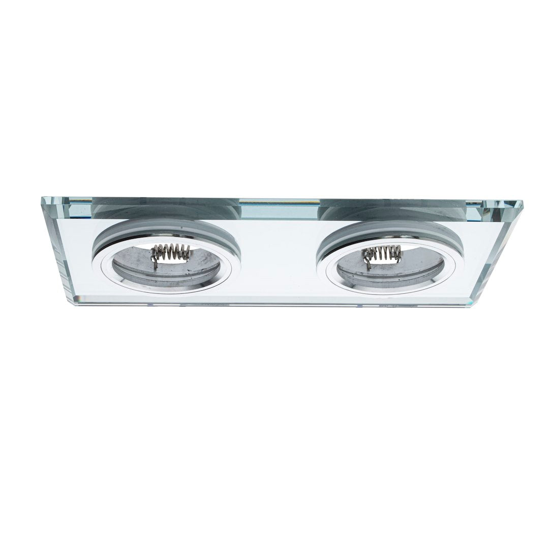 Deckeneinbau-Rahmen Eckig (2x GU10) Silber - Milagro
