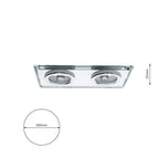 Deckeneinbau-Rahmen Eckig (2x GU10) Silber - Milagro