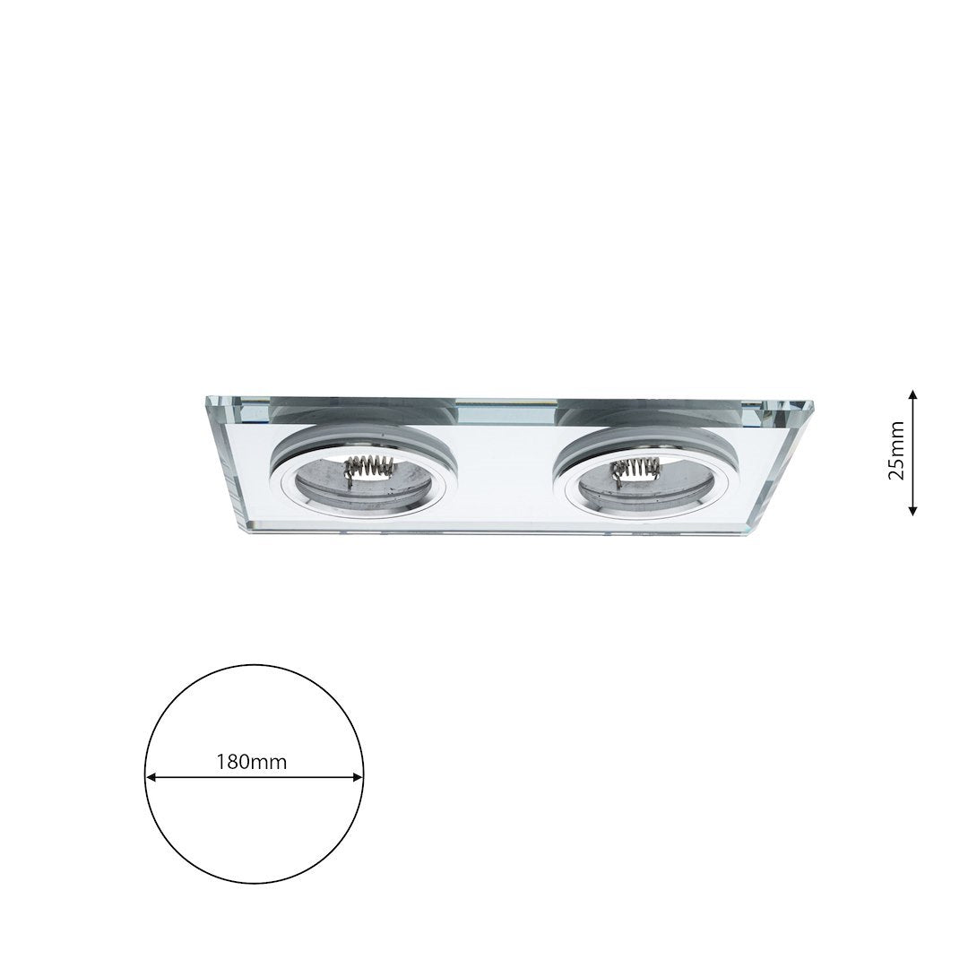 Deckeneinbau-Rahmen Eckig (2x GU10) Silber - Milagro