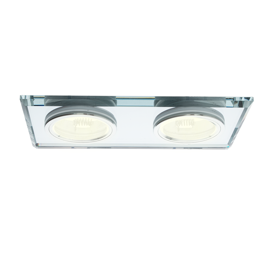 Deckeneinbau-Rahmen Eckig (2x GU10) Silber - Milagro