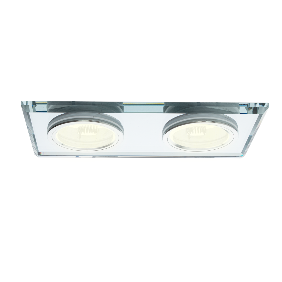 Deckeneinbau-Rahmen Eckig (2x GU10) Silber - Milagro