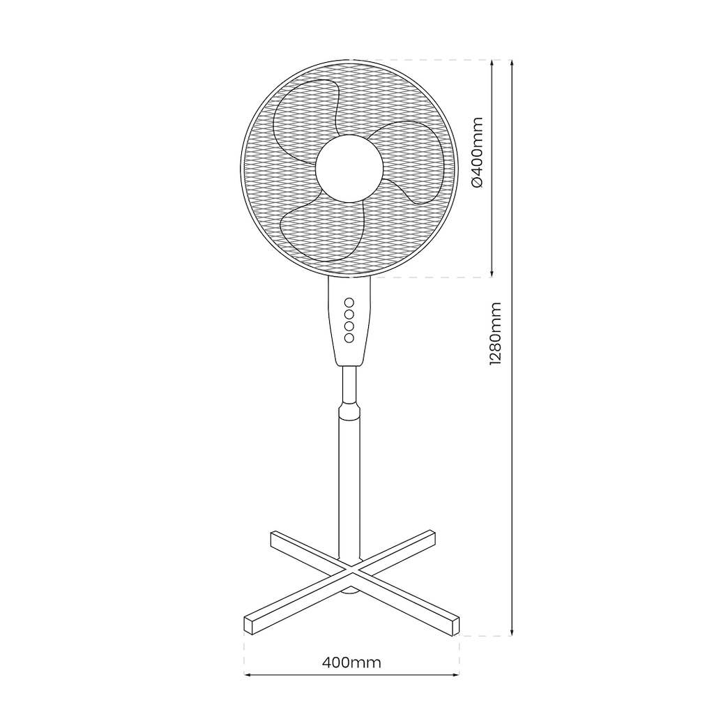 Standventilator 16Zoll Weiß - Milagro