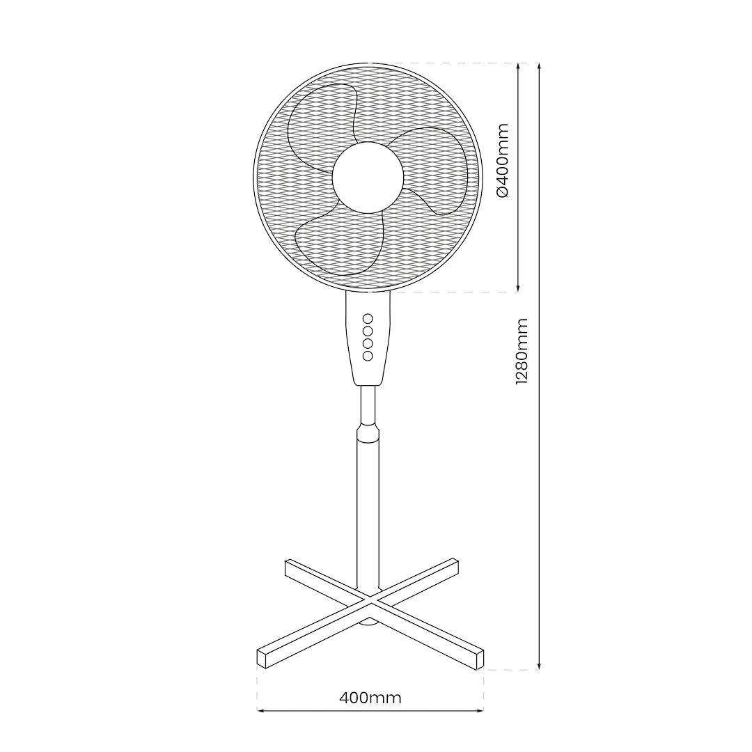 Standventilator 16Zoll Weiß - Milagro