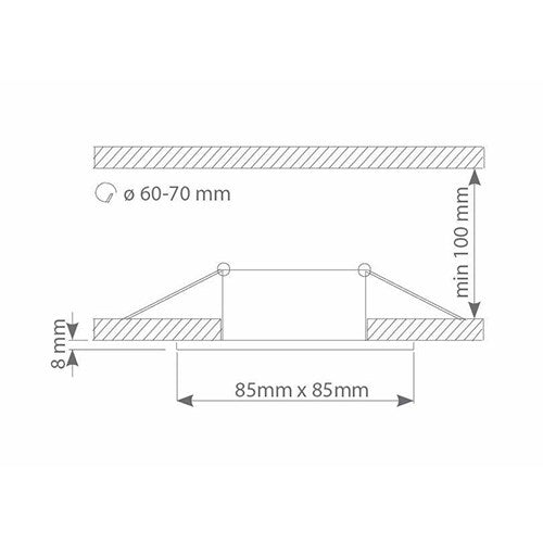 Deckeneinbau-Rahmen Bad Eckig IP44 Weiß - Milagro