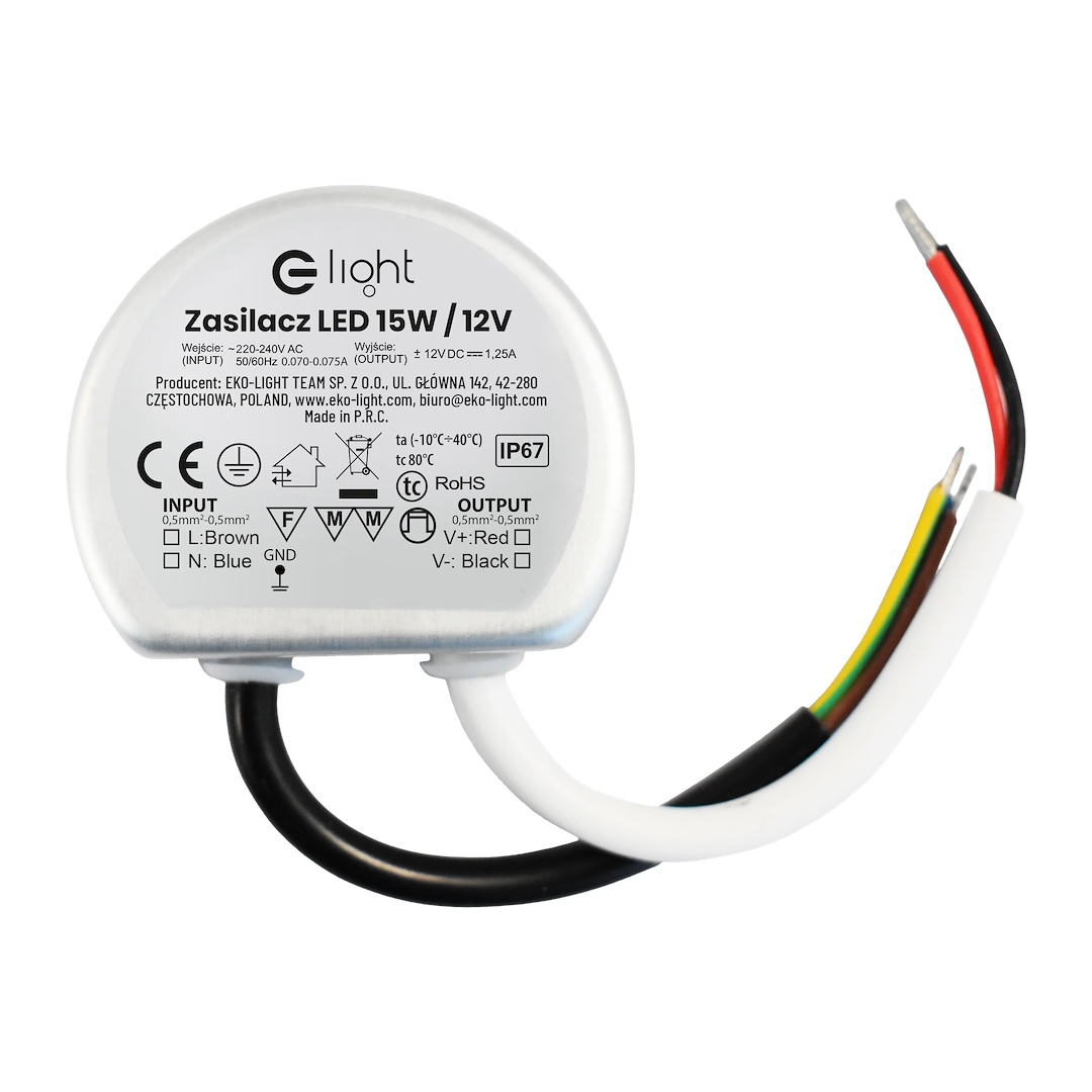 LED-Netzteil für Einbau-Dose CV (15W) IP67 - Milagro