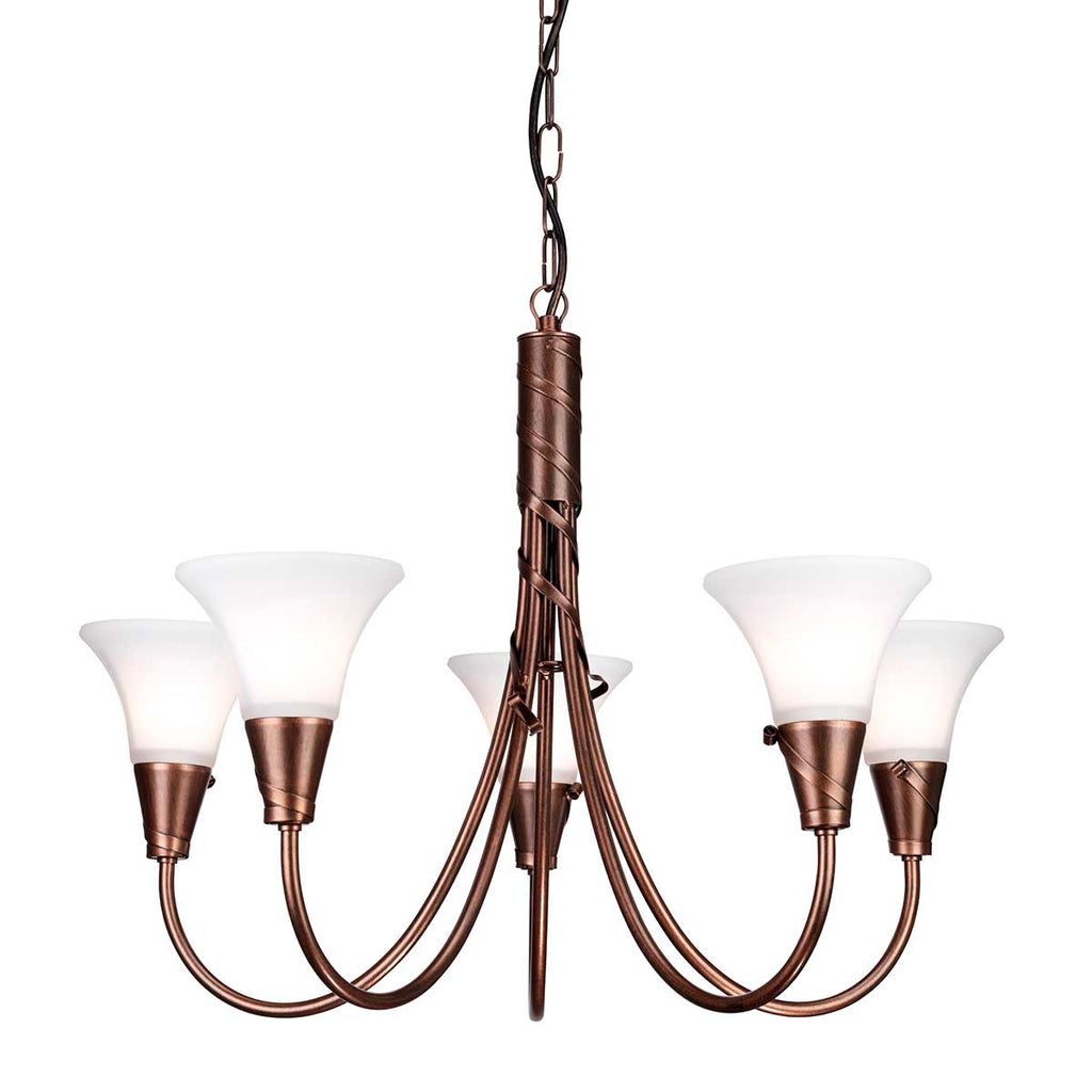 Pendelleuchte Emily (kupferfarben) 5x - Elstead Lighting