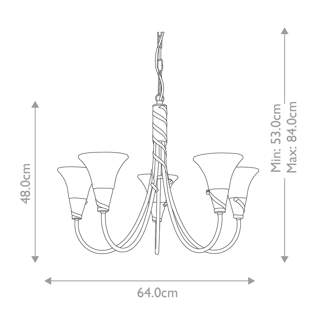 Pendelleuchte Emily (kupferfarben) 5x - Elstead Lighting
