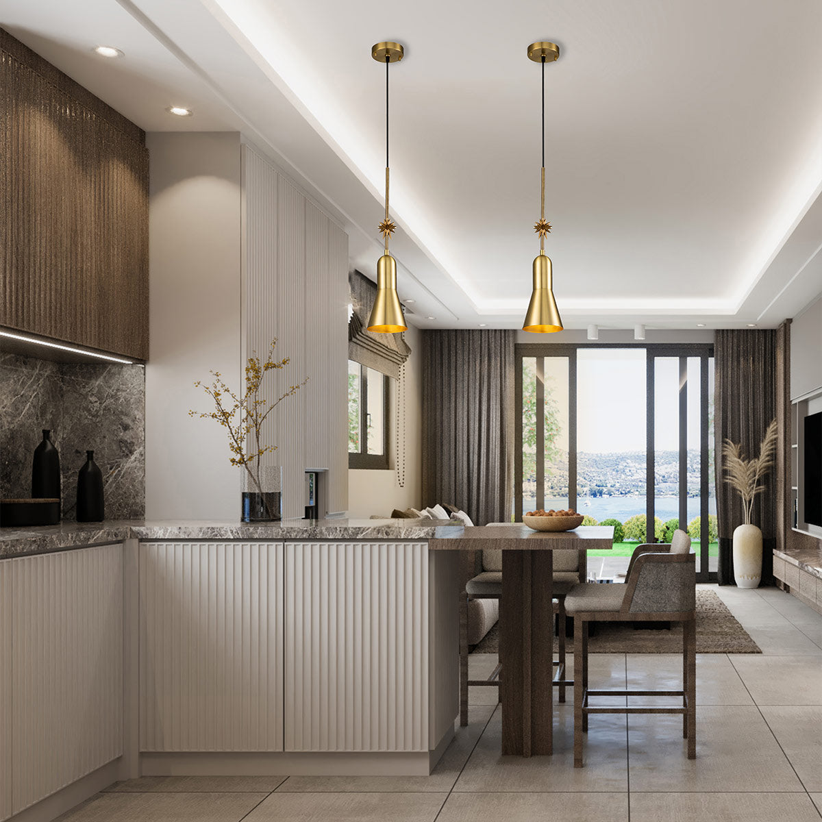 Pendelleuchte Etoile (messingfarben) 1x - Elstead Lighting