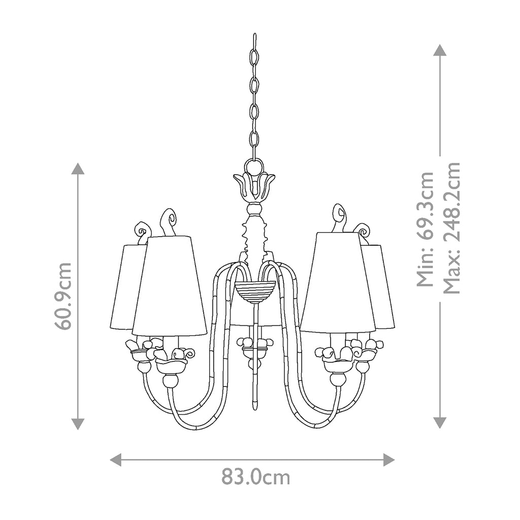 Pendelleuchte Remi (goldfarben) 5x - Elstead Lighting
