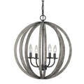 Pendelleuchte Allier (Weathered Oak Wood/Antique Forged Iron) 4x - Elstead Lighting