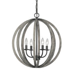 Pendelleuchte Allier (Weathered Oak Wood/Antique Forged Iron) 4x - Elstead Lighting