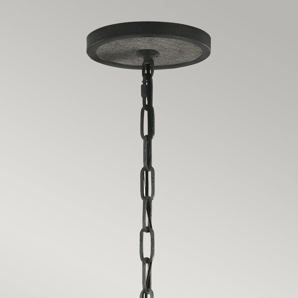 Pendelleuchte Allier (Weathered Oak Wood/Antique Forged Iron) 4x - Elstead Lighting