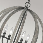 Pendelleuchte Allier (Weathered Oak Wood/Antique Forged Iron) 4x - Elstead Lighting